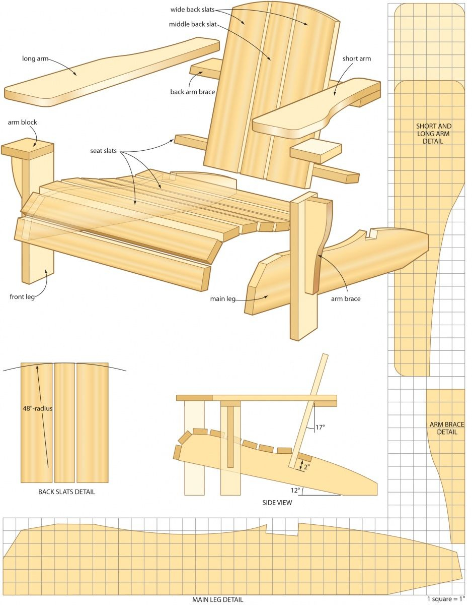 Adirondack Chair Plans Woodworking Plans | Travail Du Bois ... encequiconcerne Plan Fauteuil De Jardin En Bois