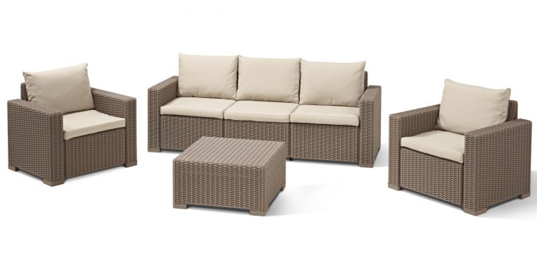 Allibert California Lounge Set Cappuccino Dreisitzer-Sofa ... à Salon De Jardin Allibert California Cappuccino