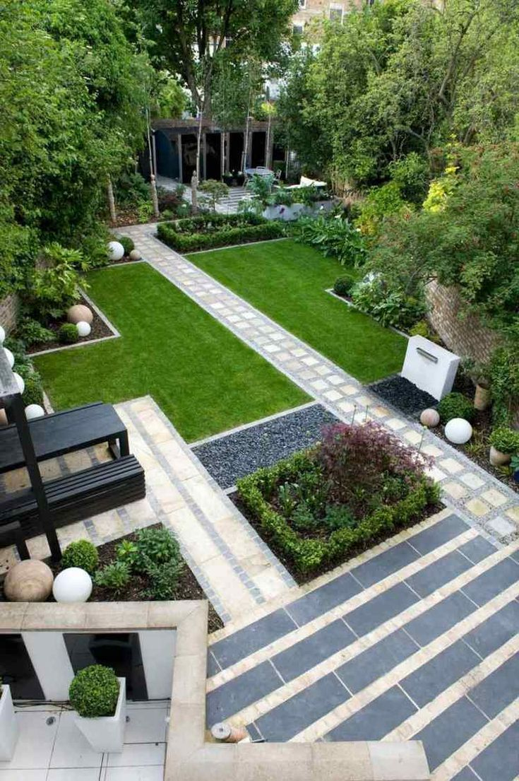 Aménagement Jardin Paysager Moderne Avec Coin De Détente En ... dedans Aménagement Jardin Moderne