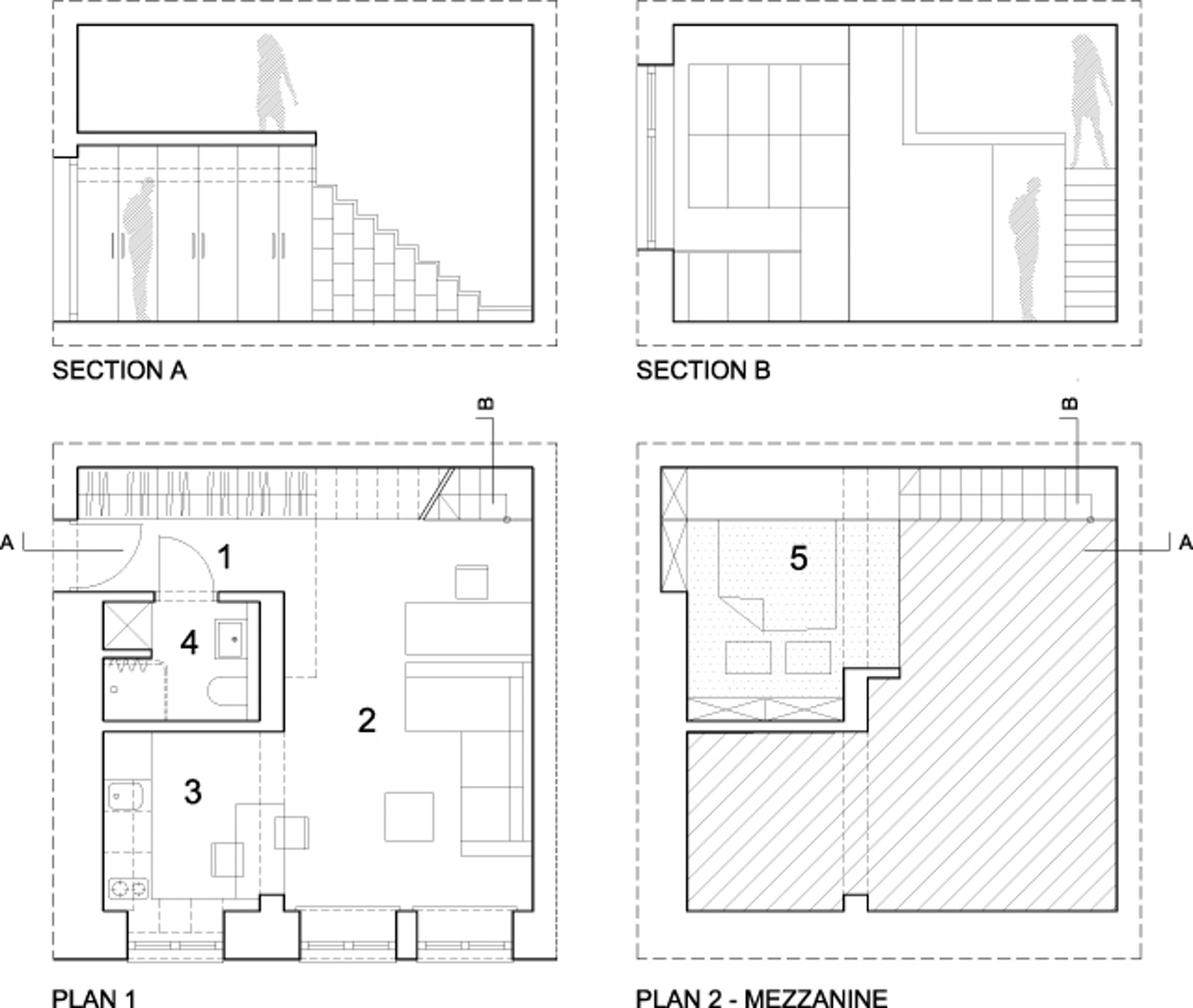 Architectural Drawings: 10 Clever Plans For Tiny Apartments ... concernant Plan Studio 35M2