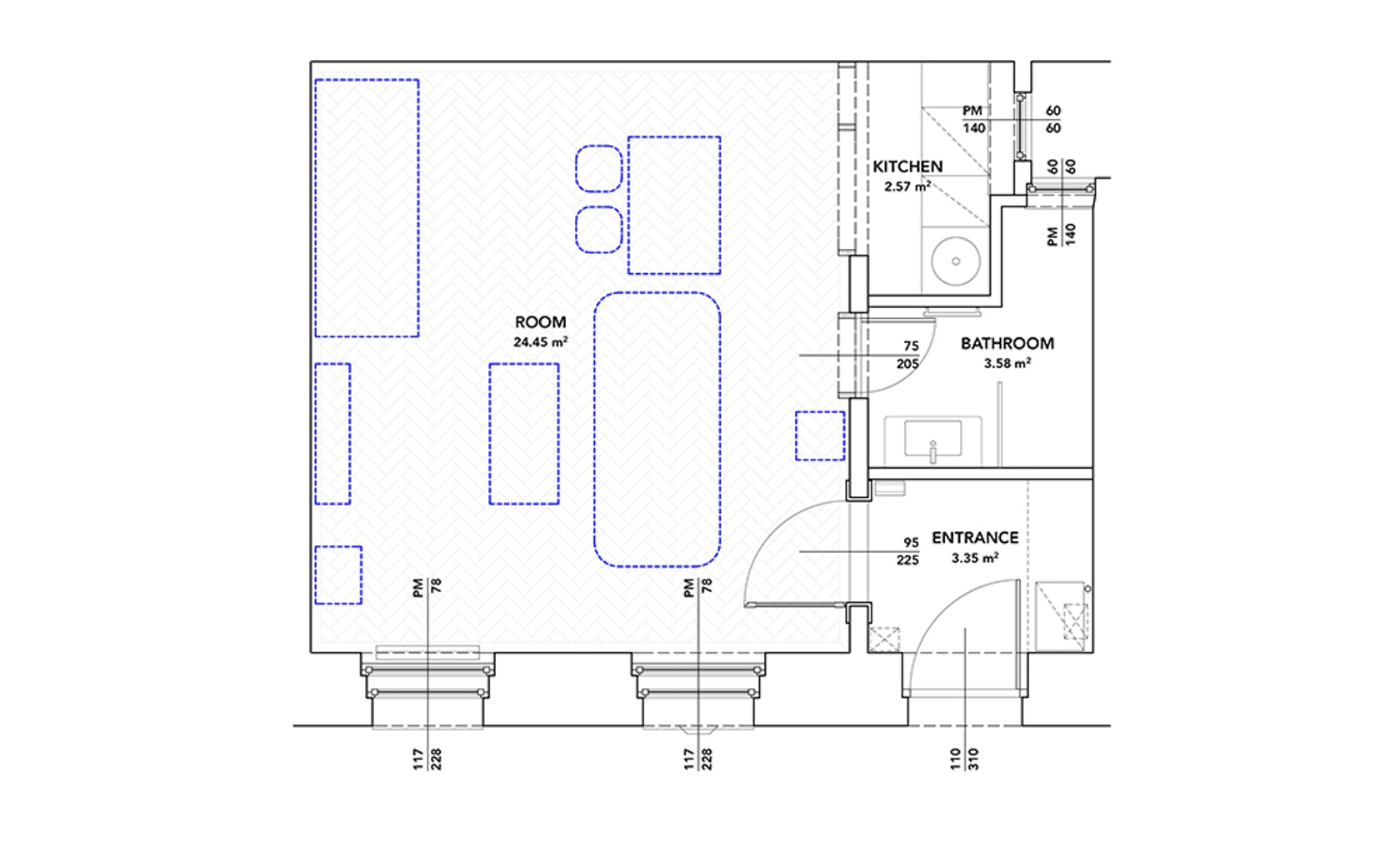 Architectural Drawings: 10 Clever Plans For Tiny Apartments ... concernant Plan Studio 35M2