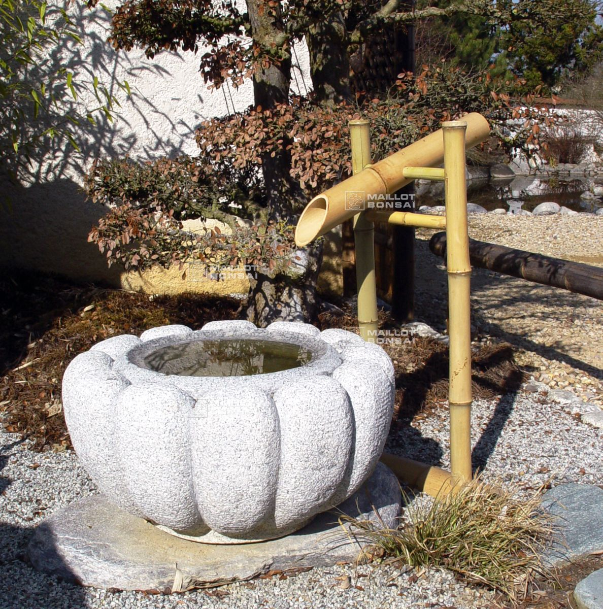 Bambous Fontaine Shishi Odoshi 2 Pieces De Maillot-Bonsaï ... concernant Fabriquer Un Tsukubai
