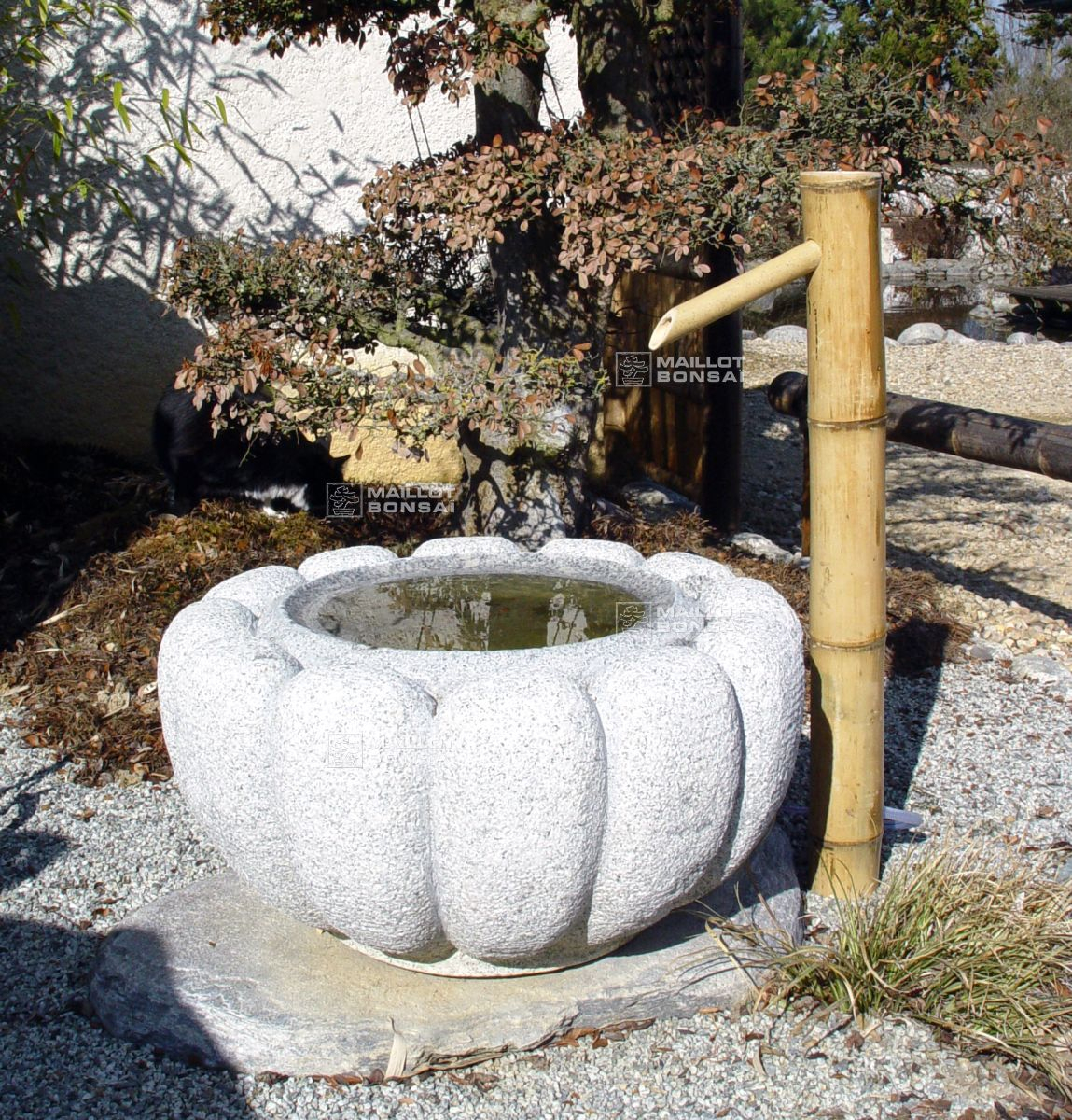 Bambous Fontaine Shishi Odoshi 2 Pieces De Maillot-Bonsaï ... dedans Fabriquer Un Tsukubai