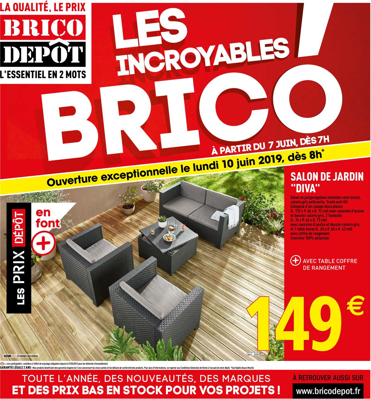 Brico Dépôt Catalogue Actuel 07.06 - 30.06.2019 - Catalogue ... intérieur Brico Depot Salon De Jardin