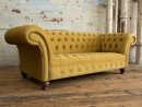 British Handmade Mustard Velvet 3 Seater Chesterfield Sofa dedans Canap Chesterfield En Cuir En Vente En Argent Canadien