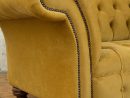 British Handmade Mustard Velvet 3 Seater Chesterfield Sofa serapportantà Canap Chesterfield En Cuir En Vente En Argent Canadien