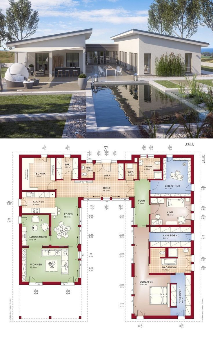 Bungalow Moderne De Luxe Avec Toit En Terrasse Architecture ... tout Plan De Construction D&amp;#039;une Galerie Avec Toit