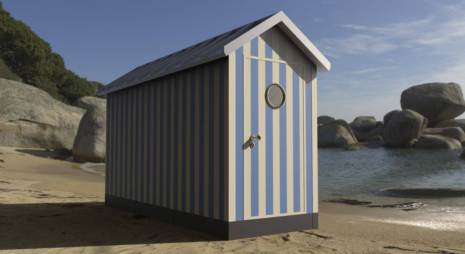 Cabine De Plage En Bois En Kit De Grande Dimension ... encequiconcerne Cabine De Plage En Kit