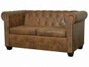 Canapé Chesterfield 2 Places En Cuir Artificiel Marron tout Canape Chesterfield En Cuir