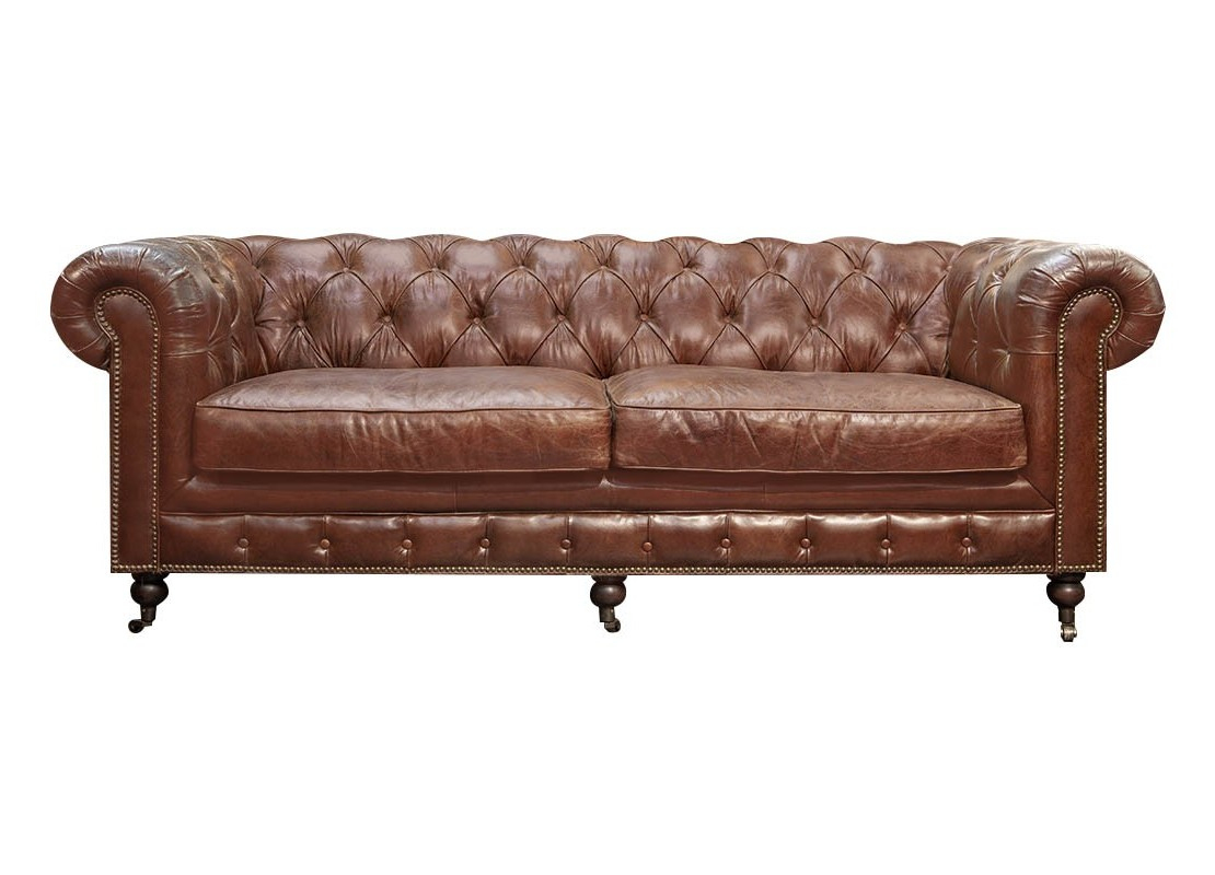 Canapé Chesterfield - 2M21 / 3 Places à Canape Chesterfield En Cuir