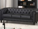 Canapé Chesterfield 3 Places Cuir Pu Noir tout Canape Chesterfield En Cuir