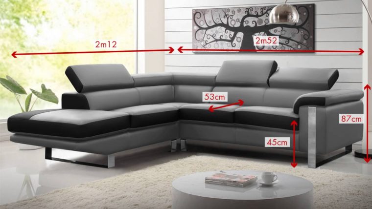 Canapé D'angle En Cuir Mystique - Noir - Angle Gauche intérieur Cuir Mystique