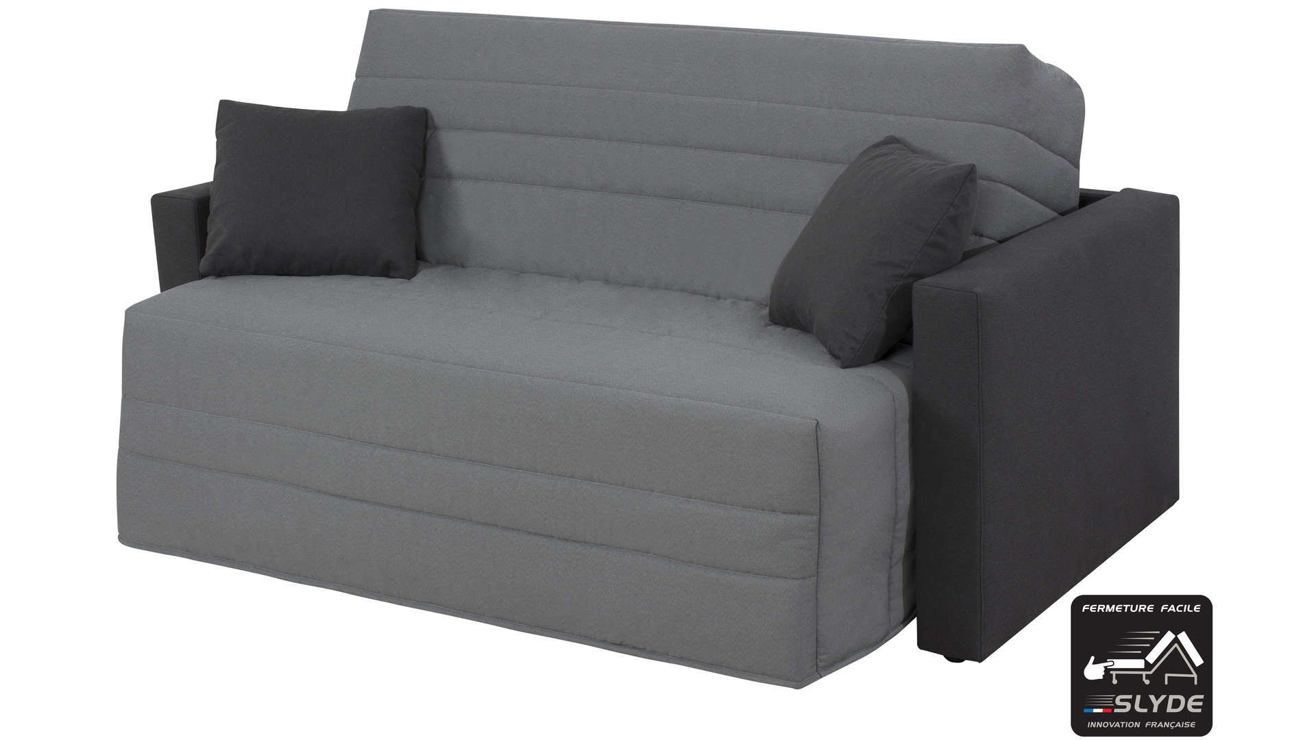 Canapé Lit Bz Slyde 140 Cm Studio Coloris Gris | Canapé Lit ... destiné Bz Conforama