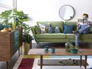 Canapé Vert : 18 Idées Déco Pour Un Salon Esprit Nature dedans Canap Sur Mesure Vert Anis