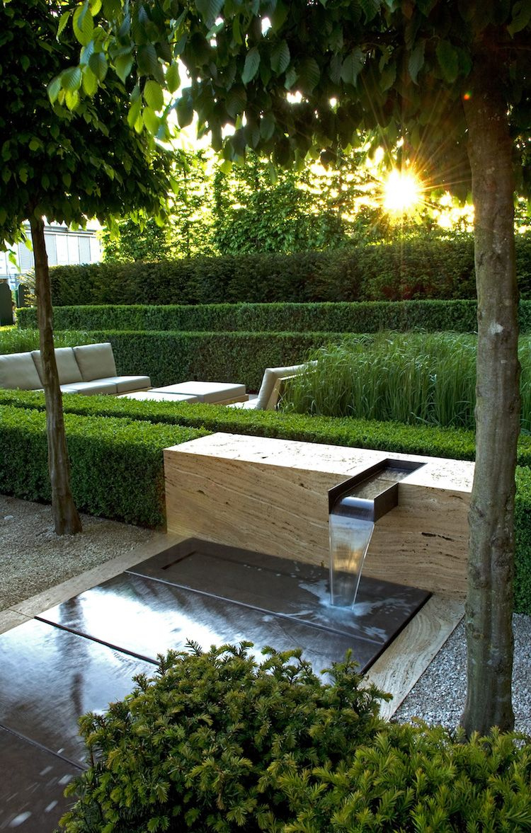 Cascade Jardin Moderne Qui S'invite À L'extérieur Pour Le ... avec Jardin Moderne