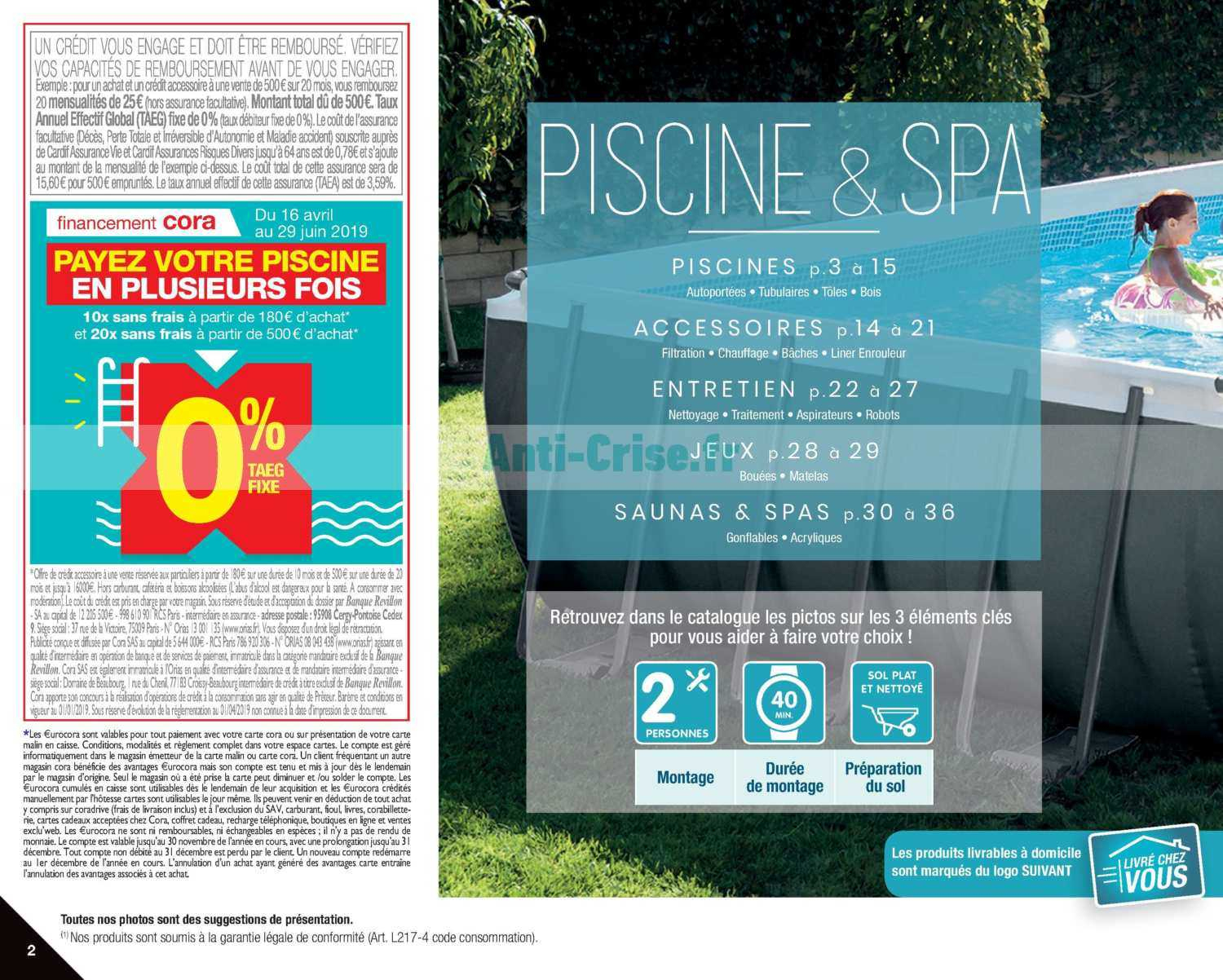 Catalogue Cora Du 09 Avril Au 30 Juin 2019 (Piscine Et Spa ... encequiconcerne Promo Piscine Bois Cora