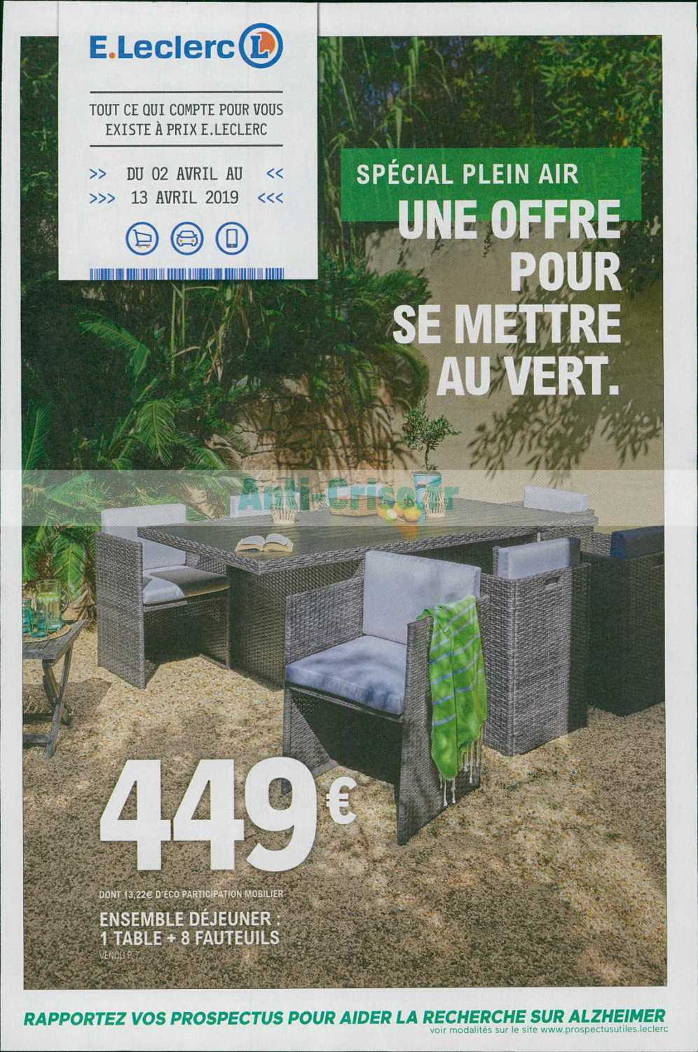 Catalogue Leclerc Du 02 Au 13 Avril 2019 (Jardin ... à Salon De Jardin A Leclerc