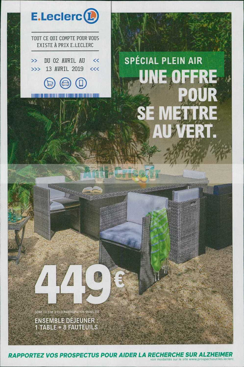 Catalogue Leclerc Du 02 Au 13 Avril 2019 (Jardin ... pour Salon De Jardin Leclerc 199 Euros
