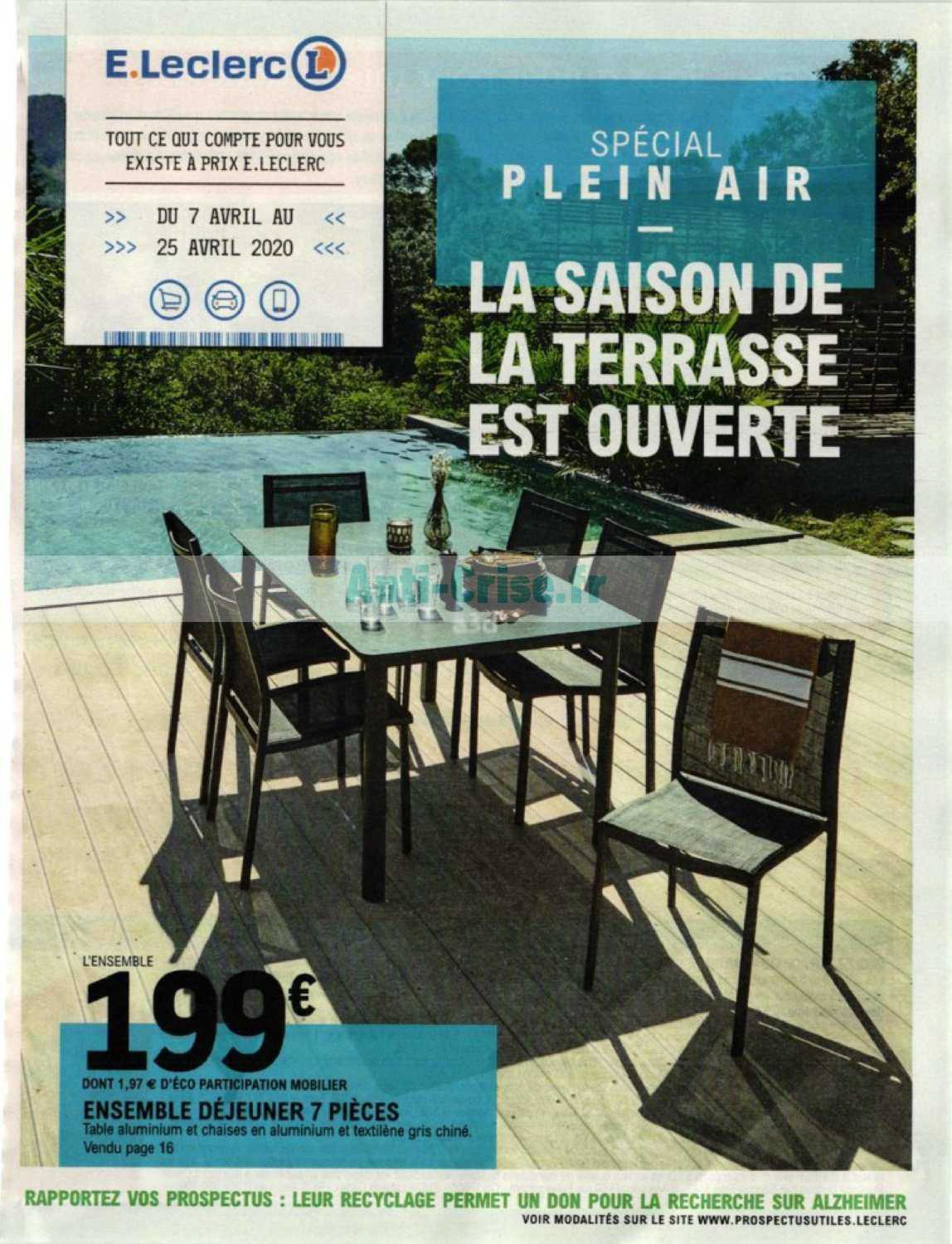 Catalogue Leclerc Du 07 Au 25 Avril 2020 (Plein Air ... encequiconcerne Balancelle De Jardin Leclerc