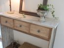 Console En Bois De Palette -Style Shabby Chic- : Meubles Et ... avec Coiffeuse En Bois De Palette