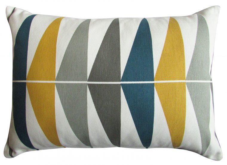 Coussin Inspire, Bleu / Moutarde L.50 X H.35 Cm dedans Coussin Bleu Et Jaune