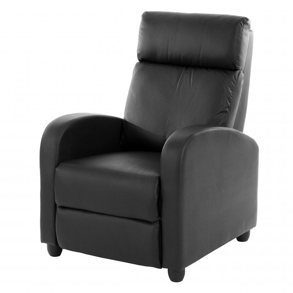 Détails Sur Fauteuil Tv Fauteuil Relax Canapé Fauteuil Dallas, Cuir  Artificiel Noir encequiconcerne Fauteuil Relax