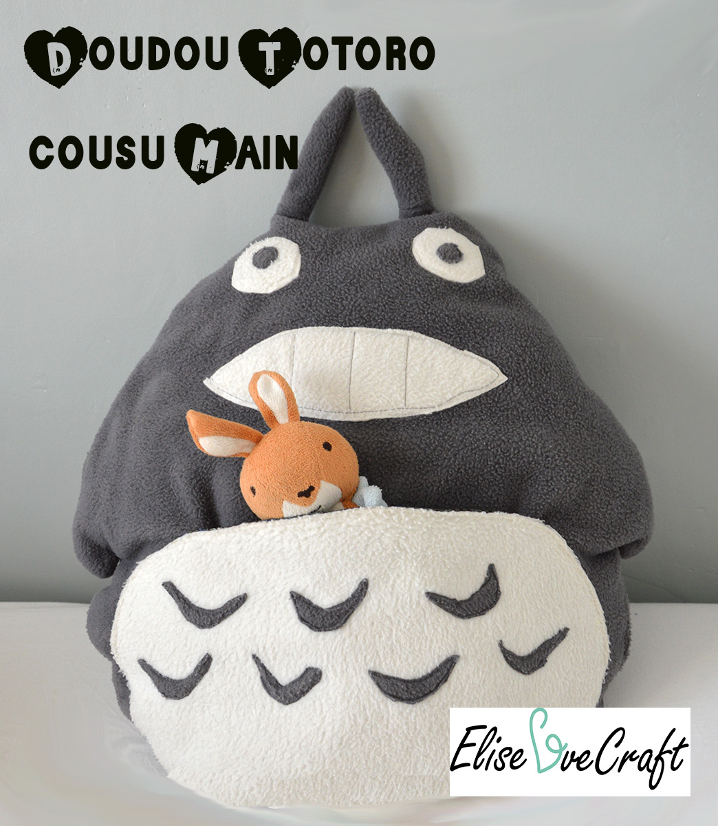 Doudou Totoro Cousu Main - Elise Lovecraft destiné Coussin Totoro Geant