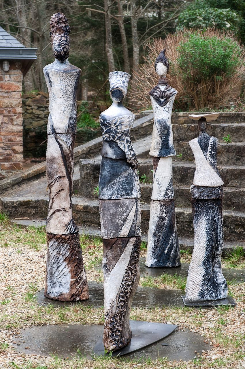 Ensemble Sculpture Raku Pour Jardin … | Skulpturen, Keramik ... destiné Statue De Jardin Moderne