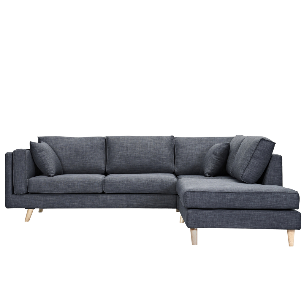 Fabric Corner Sofa With Chaise Longue - 3 Seats Sofa - Diiiz serapportantà Sofa 3 Places