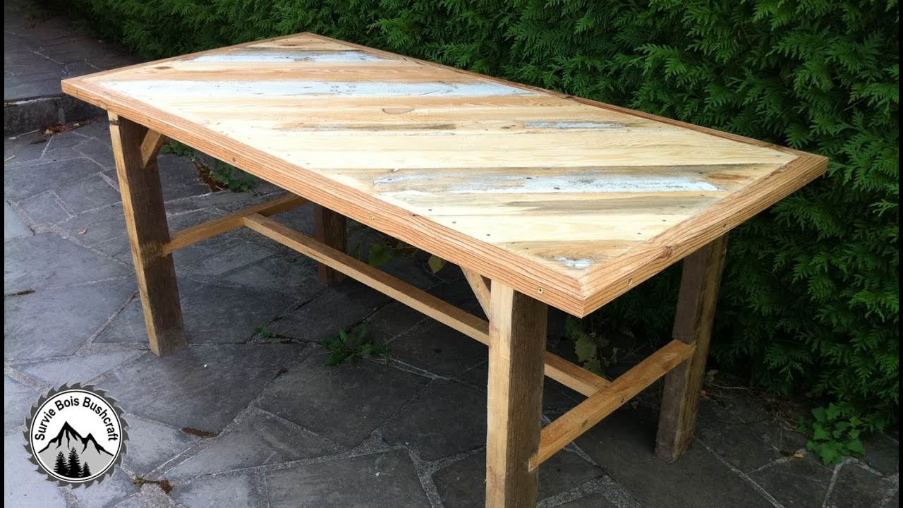 Fabrication D'une Table Solide En Bois De Récupération - Partie 1 concernant Fabriquer Table Bois Exterieur