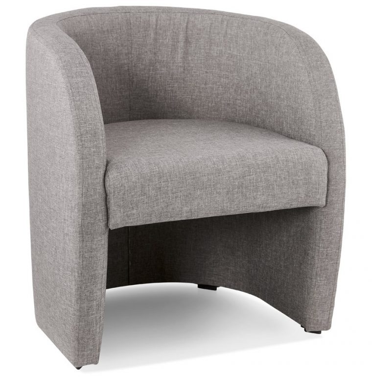 Fauteuil De Salon Design 1 Place 'tom' En Tissu Gris concernant Fauteuil 1 Place