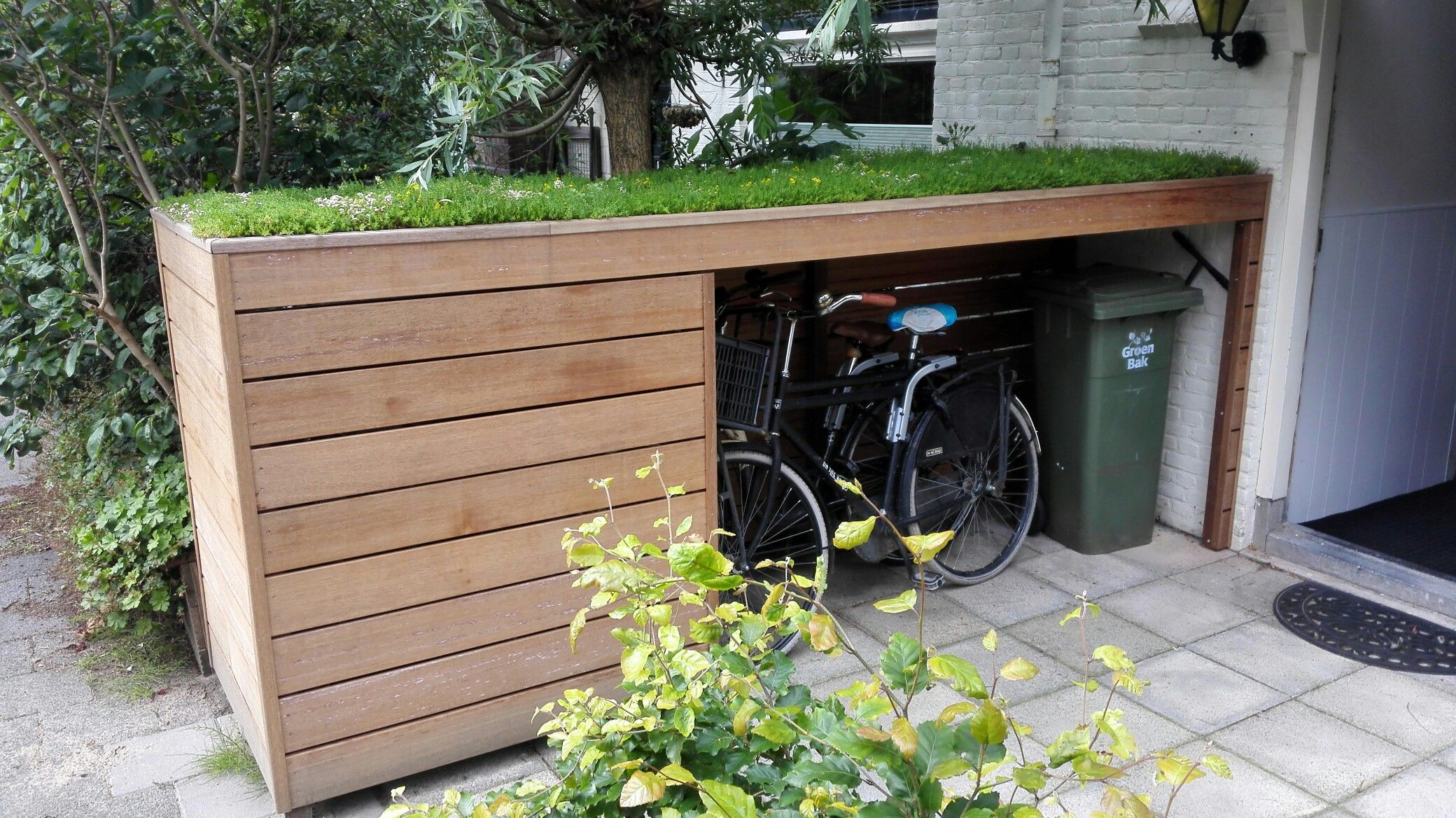 Fietsenberging Met Groen Dak | Abri Vélo, Rangement Jardin ... encequiconcerne Abri De Jardin Joy