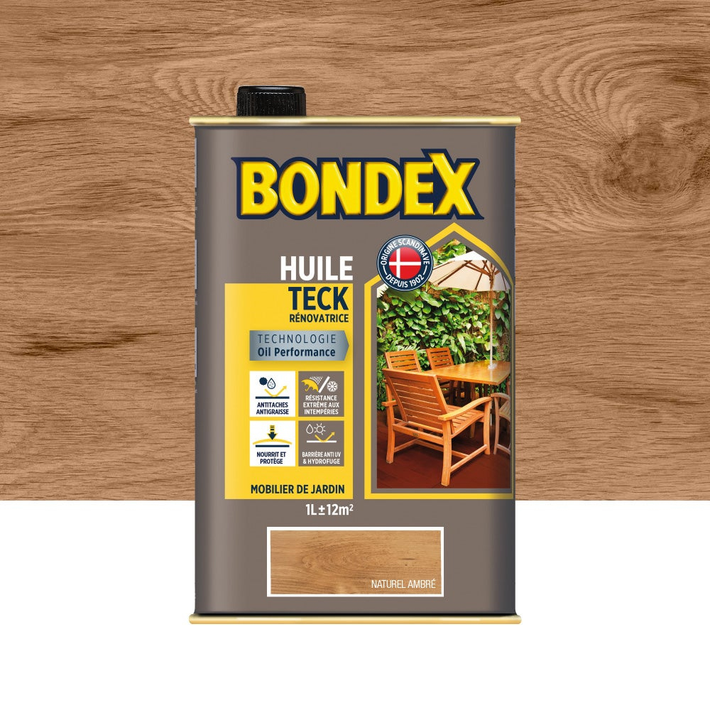Huile Bondex Teck Renovatrice Naturel Ambre Mat, 1 L destiné Saturateur Naturel Ambre