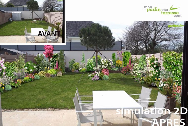Idee Amenagement Jardin Rectangulaire Idee Amenagement ... tout Aménager Un Jardin Rectangulaire