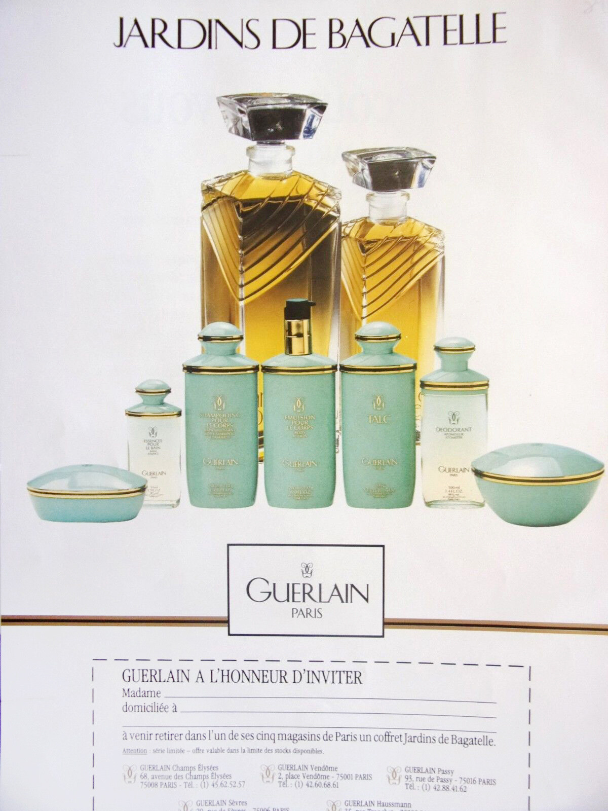 Jardins De Bagatelle Guerlain (1983)Eau De Toilette à Guerlain Jardins De Bagatelle Eau De Parfum Edp