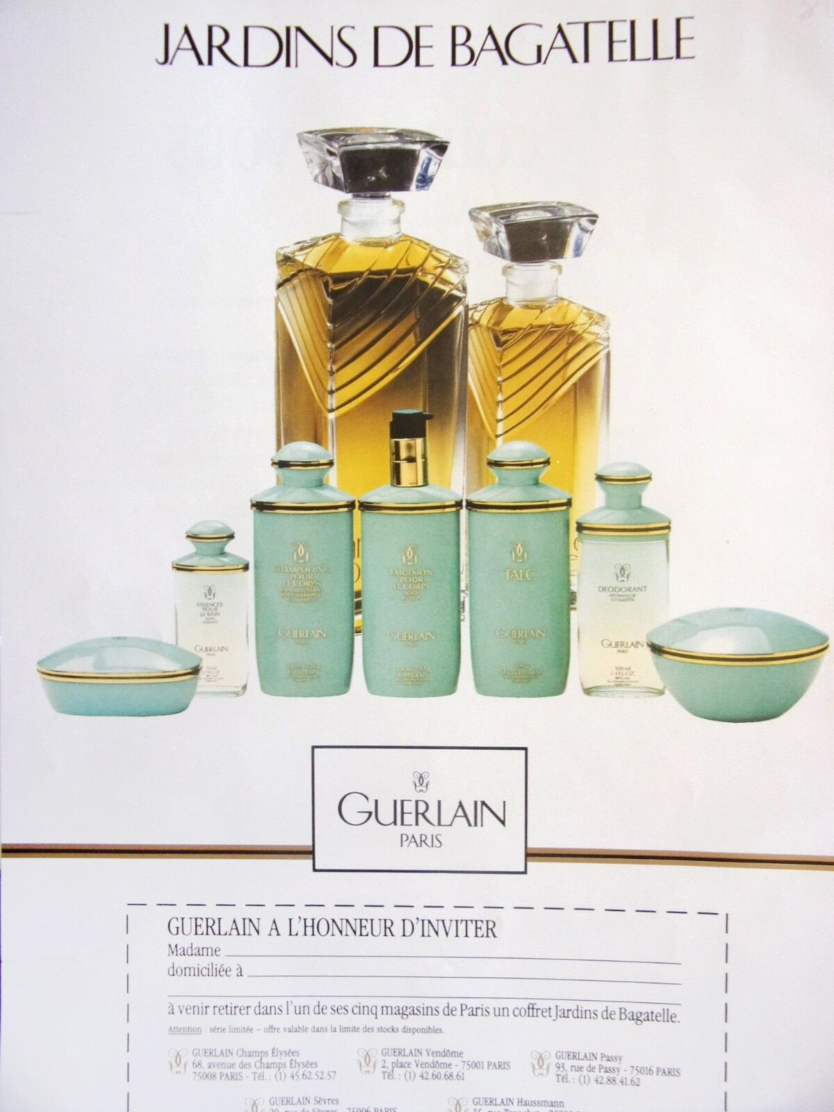 Jardins De Bagatelle Guerlain (1983)Eau De Toilette tout Guerlain Jardin De Bagatelle