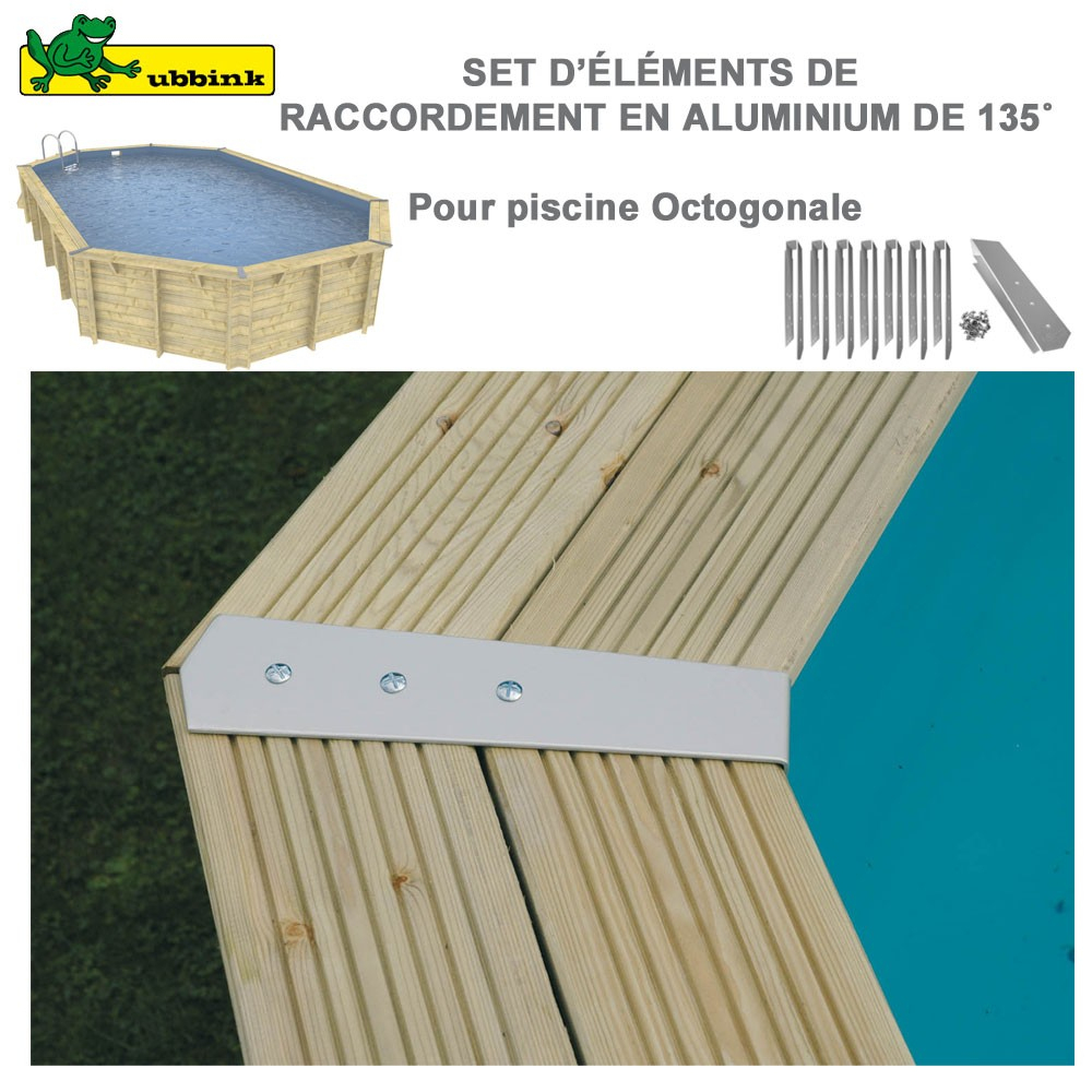 Kit 8 Pièces Finition Alu Pour Margelles De Piscine Octogonale avec Kit Finition Margelle Piscine Bois