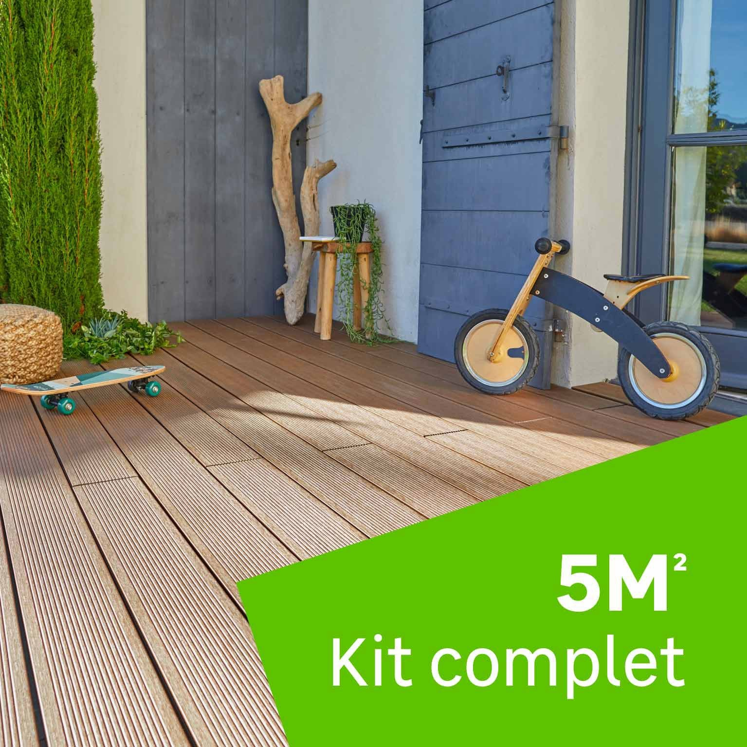 Lambourde Pin, Vert, L.2.4 M X L.7 Cm X Ep.45 Mm intérieur Kit De Terrasse En Bois