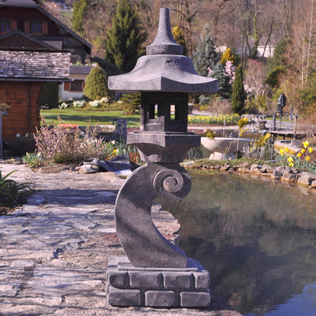 Lanterne Japonaise En Pierre De Lave 90 Cm Lampe Jardin Terrasse destiné Bouddha Extérieur Castorama