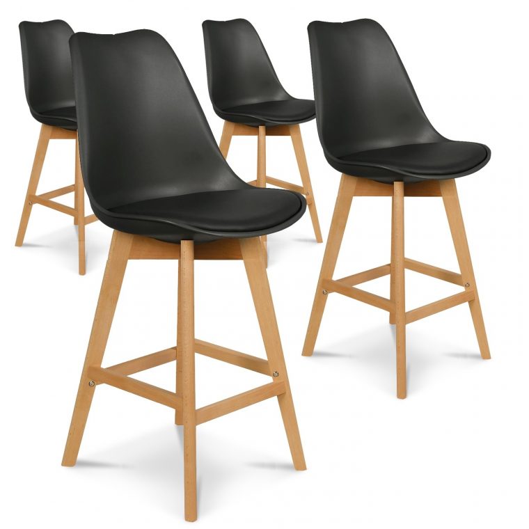 Lot De 4 Chaises Hautes Style Scandinave Catherina Noir - H65Cm avec Lot De 4 Chaises Hautes Style Scandinave Catherina Noir - H65Cm Lot De 4 Chaises Hautes Style Scandinave Catherina Noir - H65Cm avec Lot De 4 Chaises Hautes Style Scandinave Catherina Noir - H65Cm