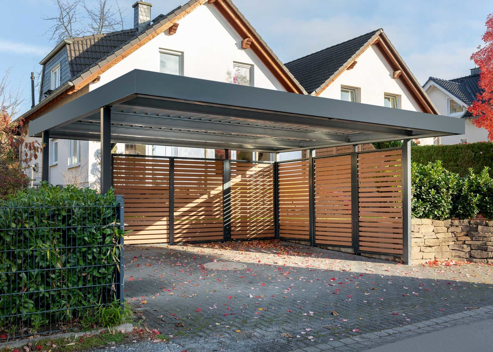 Myport Doppelcarport - Wandelemente: Holz Offen. Jetzt ... à Carport Pas Cher