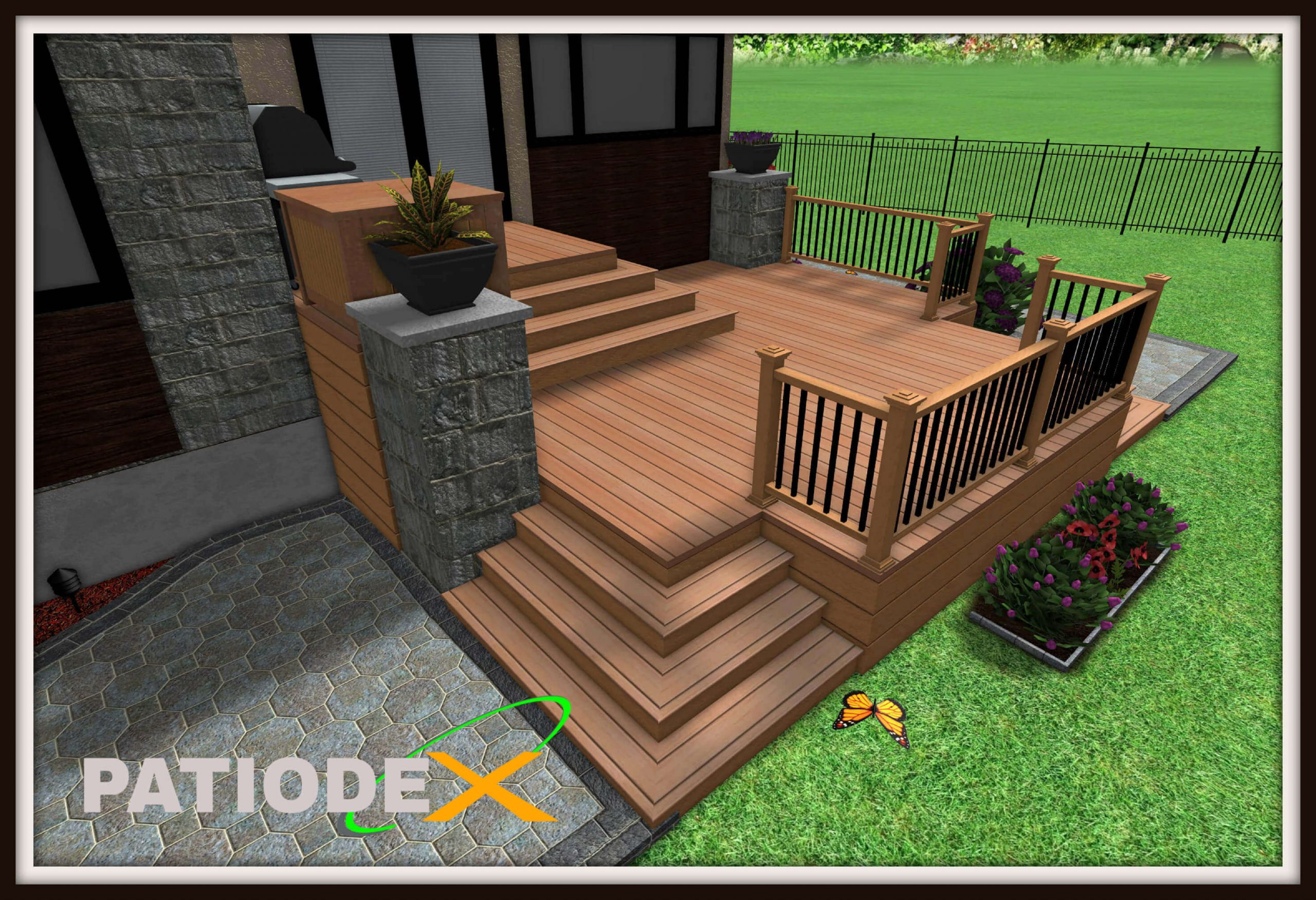 Patio En Bois Design Plan Modele Idee Piscine dedans Modele De Terrasse