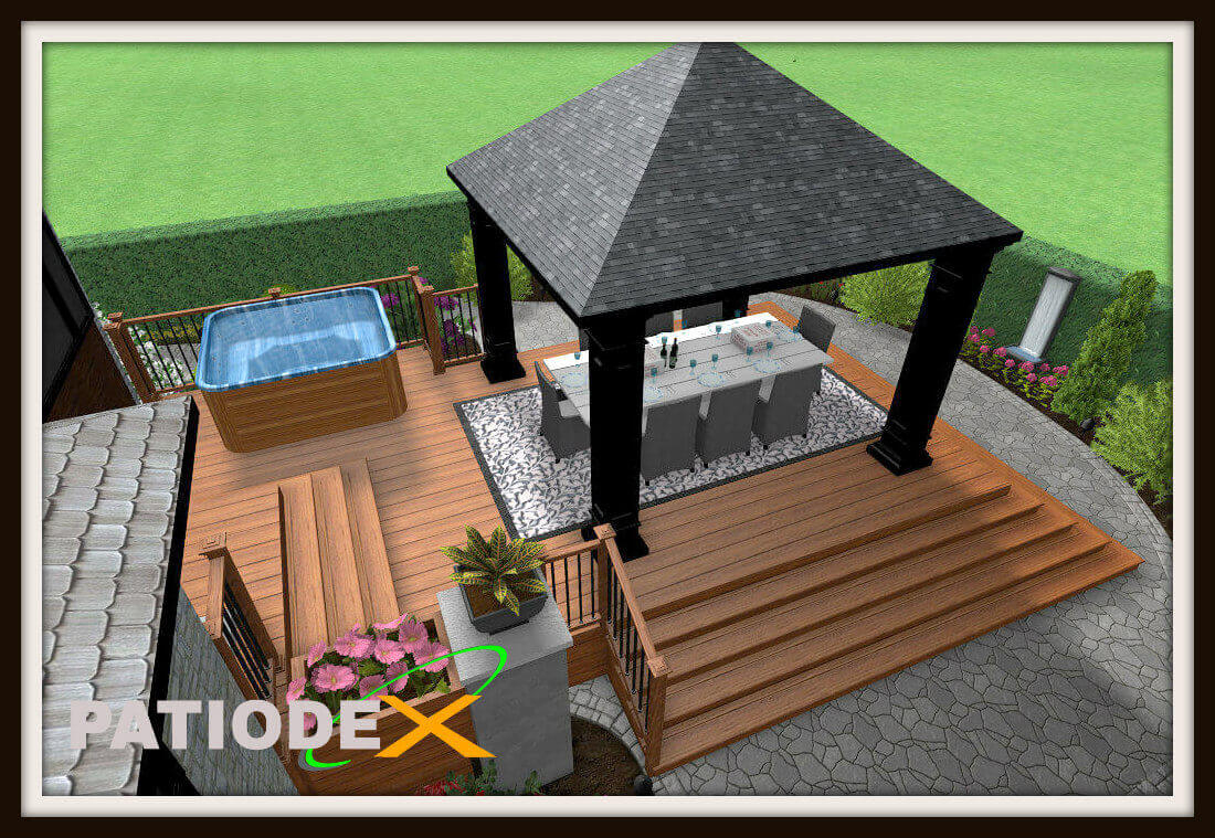 Patio En Bois Design Plan Modele Idee Piscine tout Modele De Terrasse