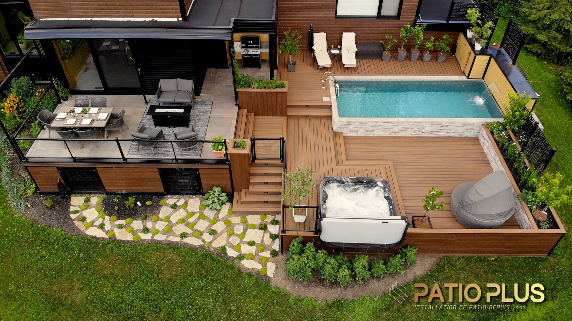 Patio Plus | Installation De Patio Trex &amp; Timbertech | Patio ... avec Modele De Terrasse