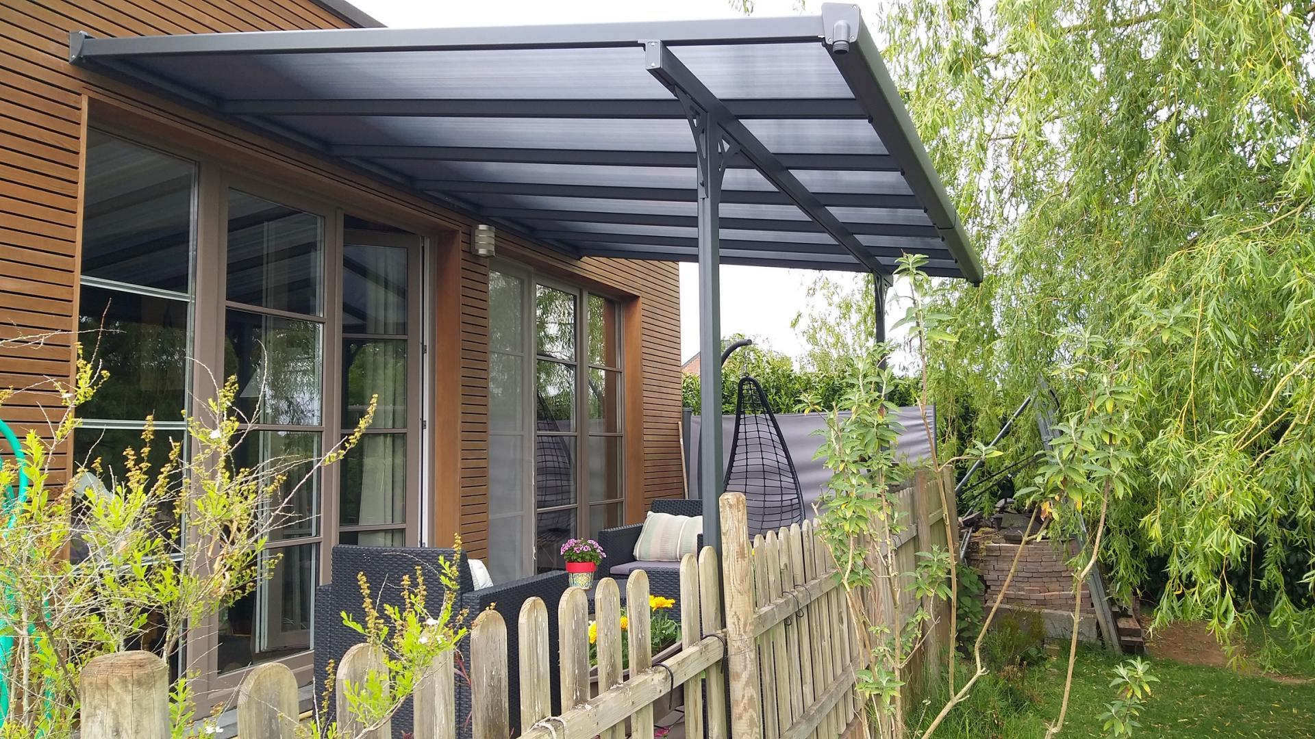 Pergola Adossée Ajustable En Alu Anthracite 3,75X2,55M X-Metal pour Pergola Adossée Ajustable