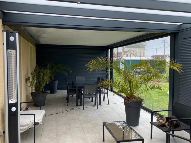 Pergola Aluminium Bioclimatique Sur Mesure Rouen ... serapportantà Pergola Sur Mesure Rouen
