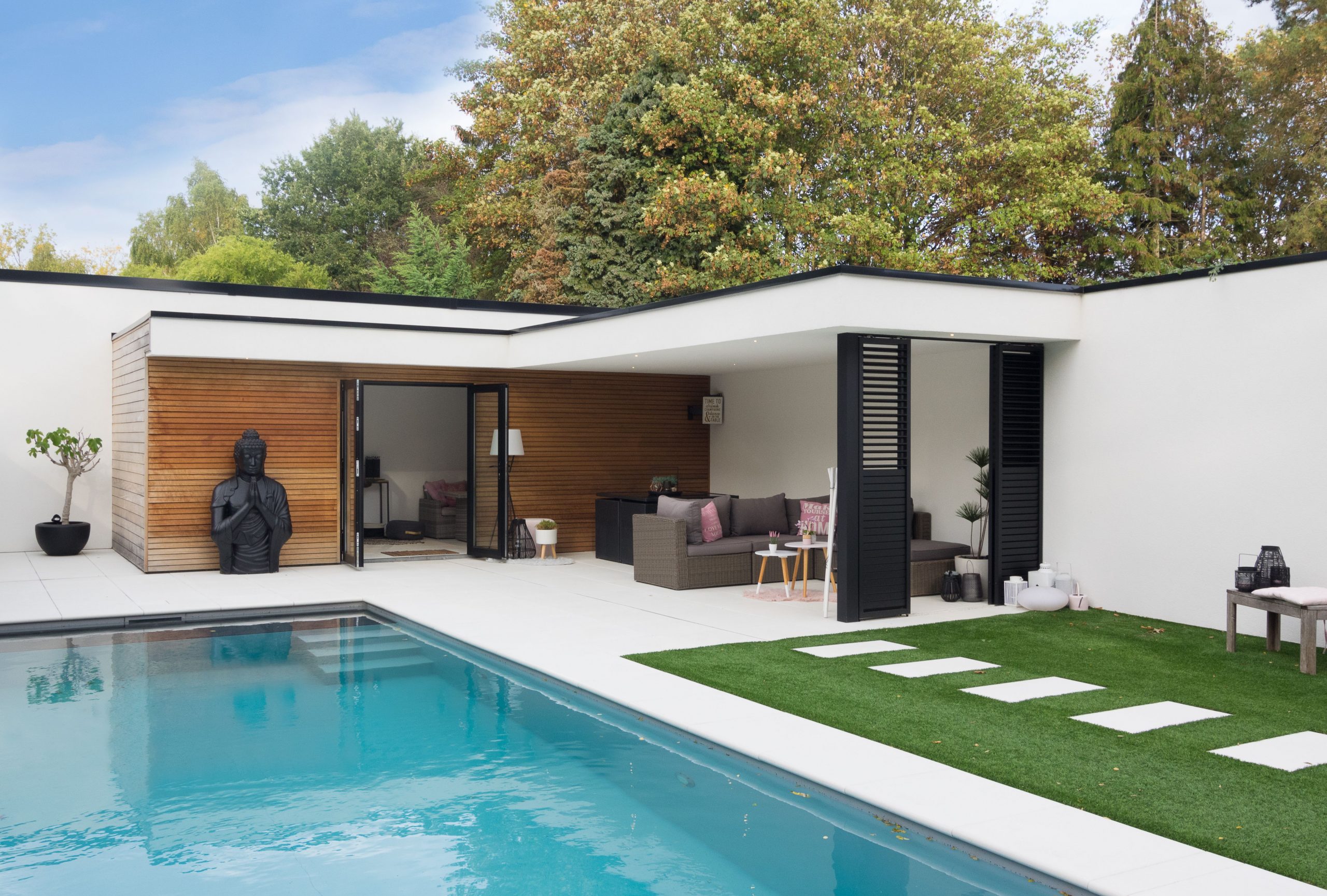 Pin Von A Eder Auf Pool In 2020 | Poolhaus, Gartenhaus Und ... à Pool House Moderne En Kit
