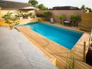 Piscine Avec Aménagement En Bois Pin Autoclave, Et Volet ... serapportantà Amenagement Piscine Bois