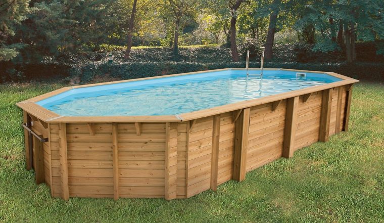 Piscine Bois Azura 400 X 750 X 130 Liner Bleu - Promo-Piscine.fr pour Piscine Bois Promo