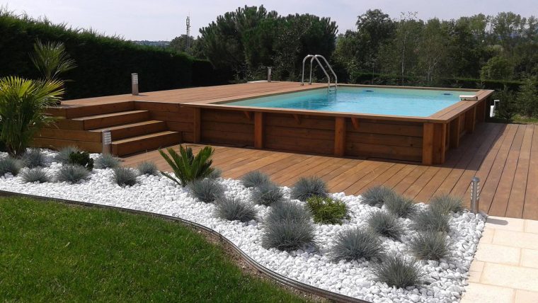 Piscine Bois - Azurea Piscine concernant Piscine Semi Enterrée Avec Terrasse Bois